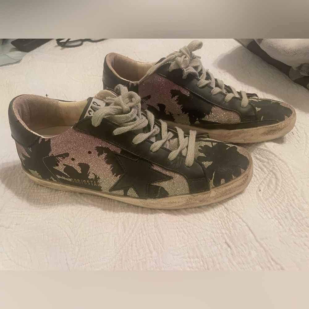 Golden Goose super star  glitter palm trees size 38